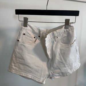Levi’s White High Rise Cutoff Denim Shorts